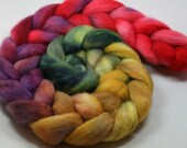 Snapdragons - hand dyed Finn wool roving - 4 oz