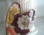 Large wooden heart magnet