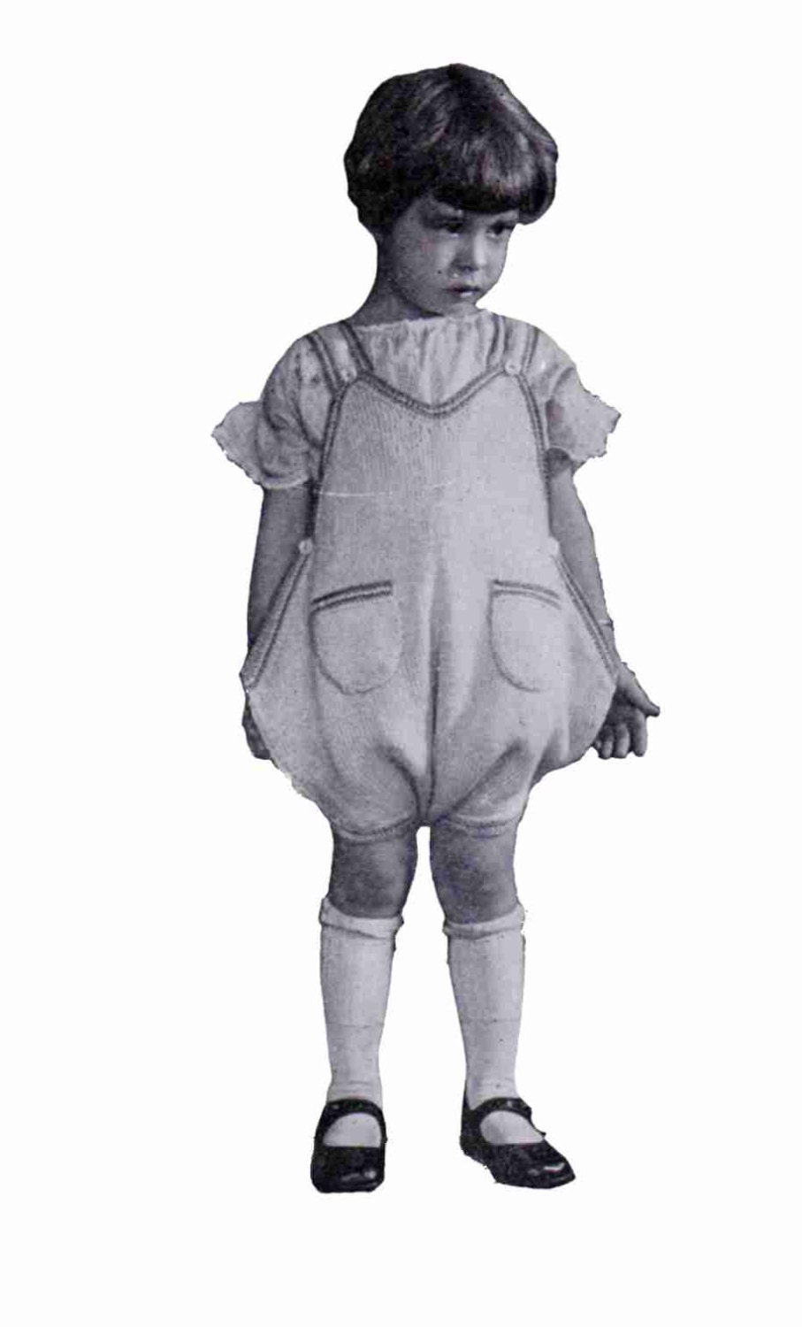 1920s Adorable Knitted Childs Playsuit Romper Pattern Roaring Twenties Era Pattern