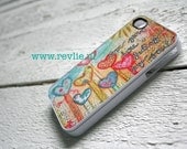 iphone 4 - iphone 4S case. black or white hardcase. limited edition design "love grows here" by Revlie