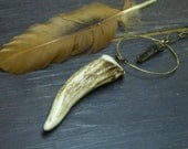 Bonfires in the Forest.  Smoky Quartz and Deer Antler Halo necklace No. 2