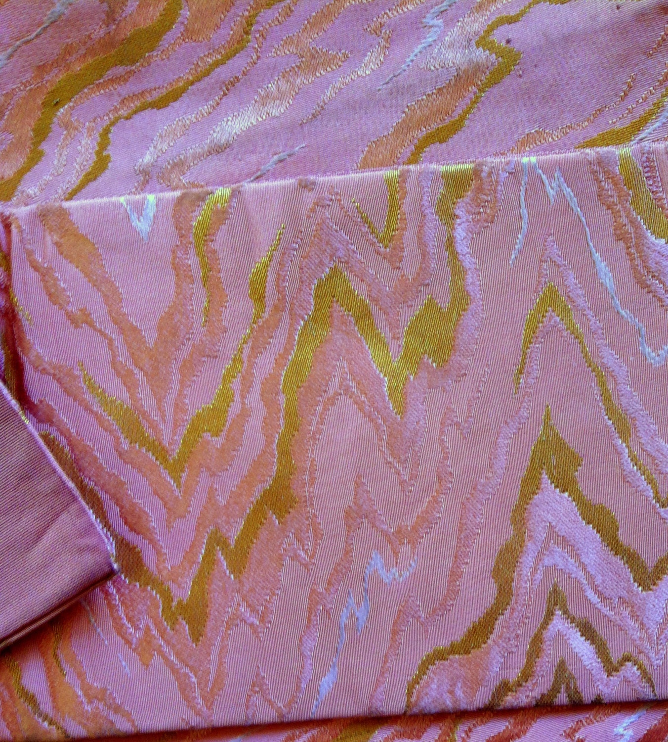 On Hold 1970s PINK SILK OBI Japanese Kimono Sash