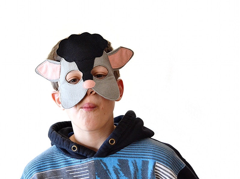 Children Black Sheep Mask, Kids Easter Costume Accessory, Carnival Dress up Toy, Pretend Play,  Boys, Girls, Toddlers