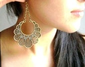 Charming - antique bronze glam big pendant earrings