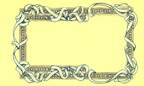 antique french victorian frame stationary invitation rubbon illustration