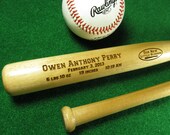 Personalized Engraved Baby Announcement Mini Baseball Bat Keepsake Gift