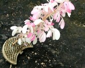 Vintage flower frog, heavy lead base rare crescent moon shape