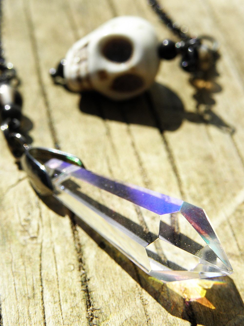 Crystal Pendulum - Skull Voices Beyond the Veil Protective & Intuitive Pendulum