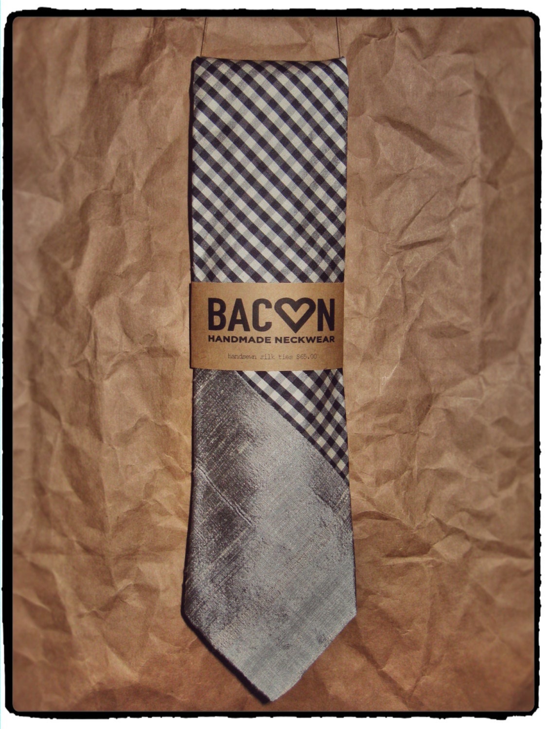 Silver & Gingham Necktie