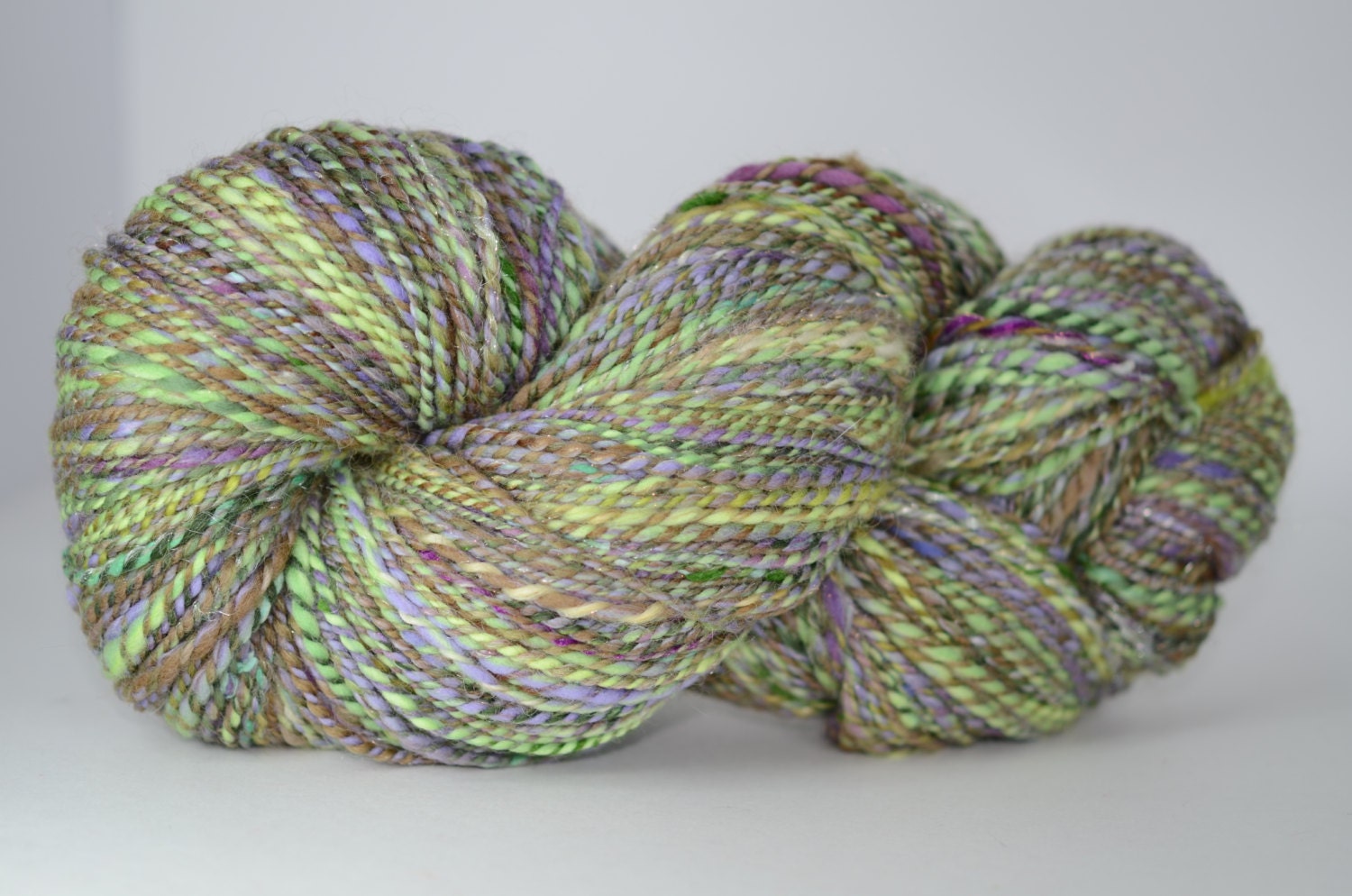 Little Rue - mixed fibers 2-ply handspun yarn - worsted/aran, 313 yards