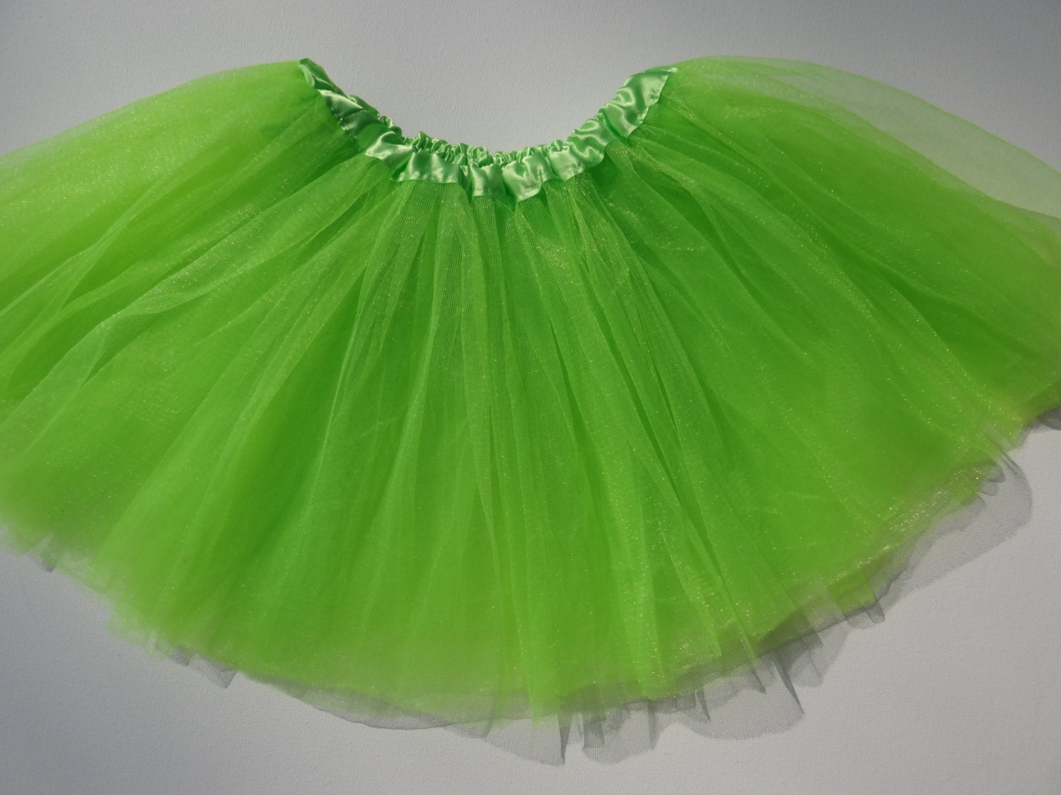 Lime Green Tutu Skirt with Belt Loop / Child Toddler Costume Photo Prop Soft Tulle