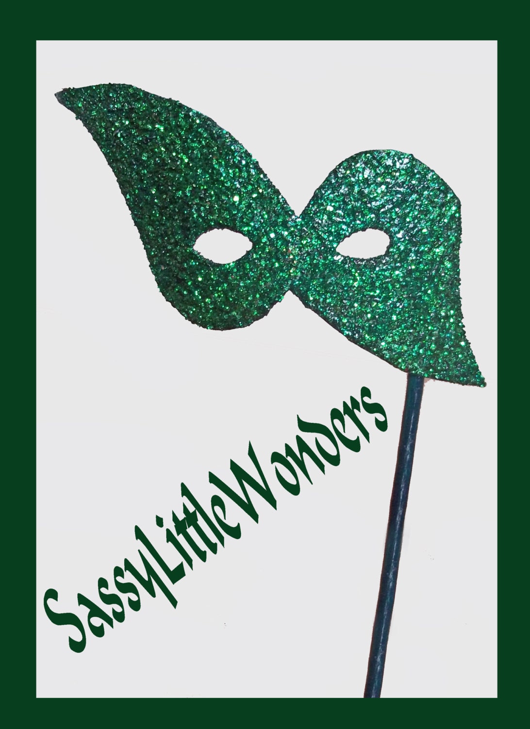 GREEN ANGEL GLITTER Miniature Masks