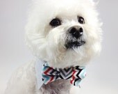 Dog bow tie and shirt collar-  more options available- chevron print bow tie- wedding bow tie for dogs- pet tie