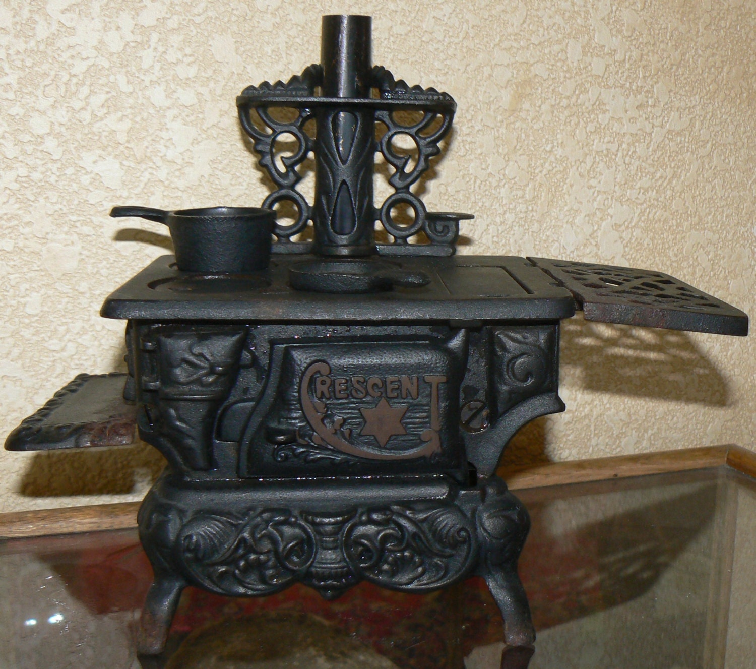 Crescent Salesman Sample Miniature Cast Iron Toy Stove