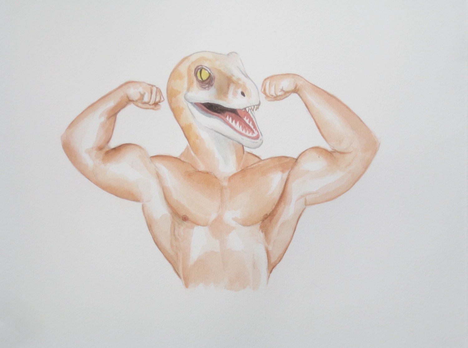 Velociraptor bodybuilder flexin