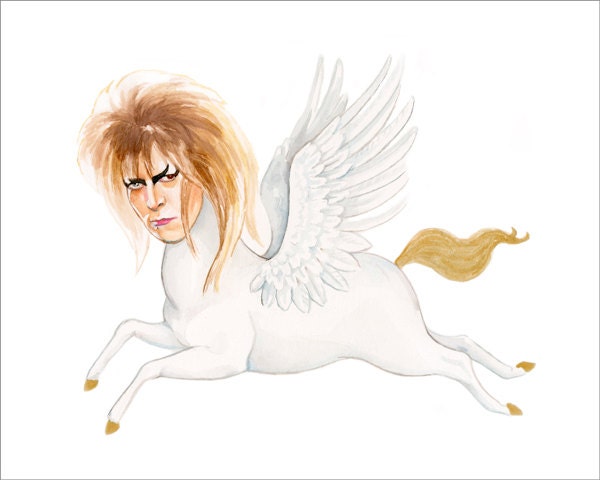 David Bowie from Labrynth as a pegasus print