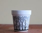 Vintage Small Black and White Ceramic Planter - Made in Japan