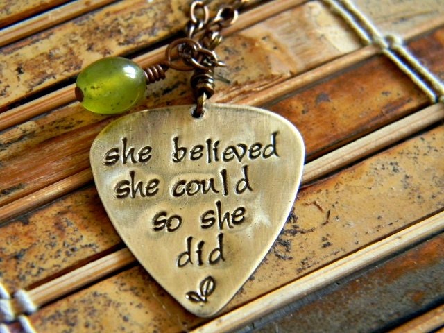 Graduation, encouragement, believe necklace