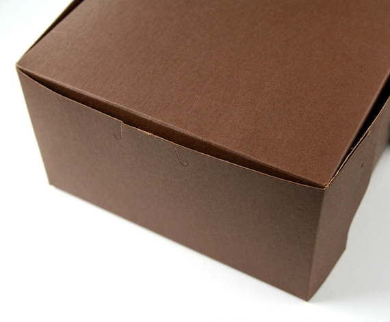 Pastry Boxes / Bakery Boxes - Chocolate Brown - 7x7x4 inches (6) Il_570xn