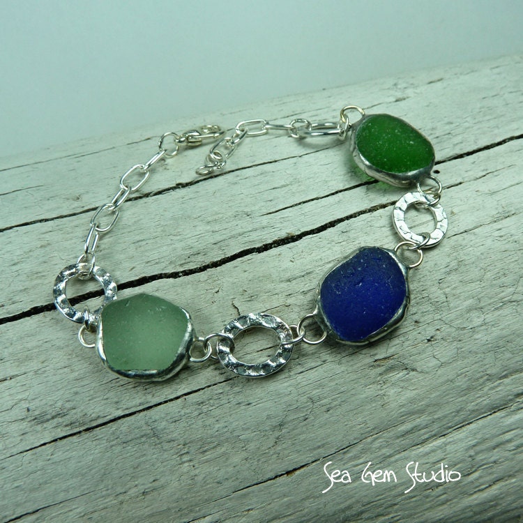 Sea glass bracelet, eco friendly, sea glass jewelry, beach glass jewelry, beach glass, beach wedding