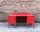 Vintage Dressing Table In Coral
