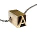 Letter A Letterpress Necklace - Brass Initial Personalized - Other Letters Available