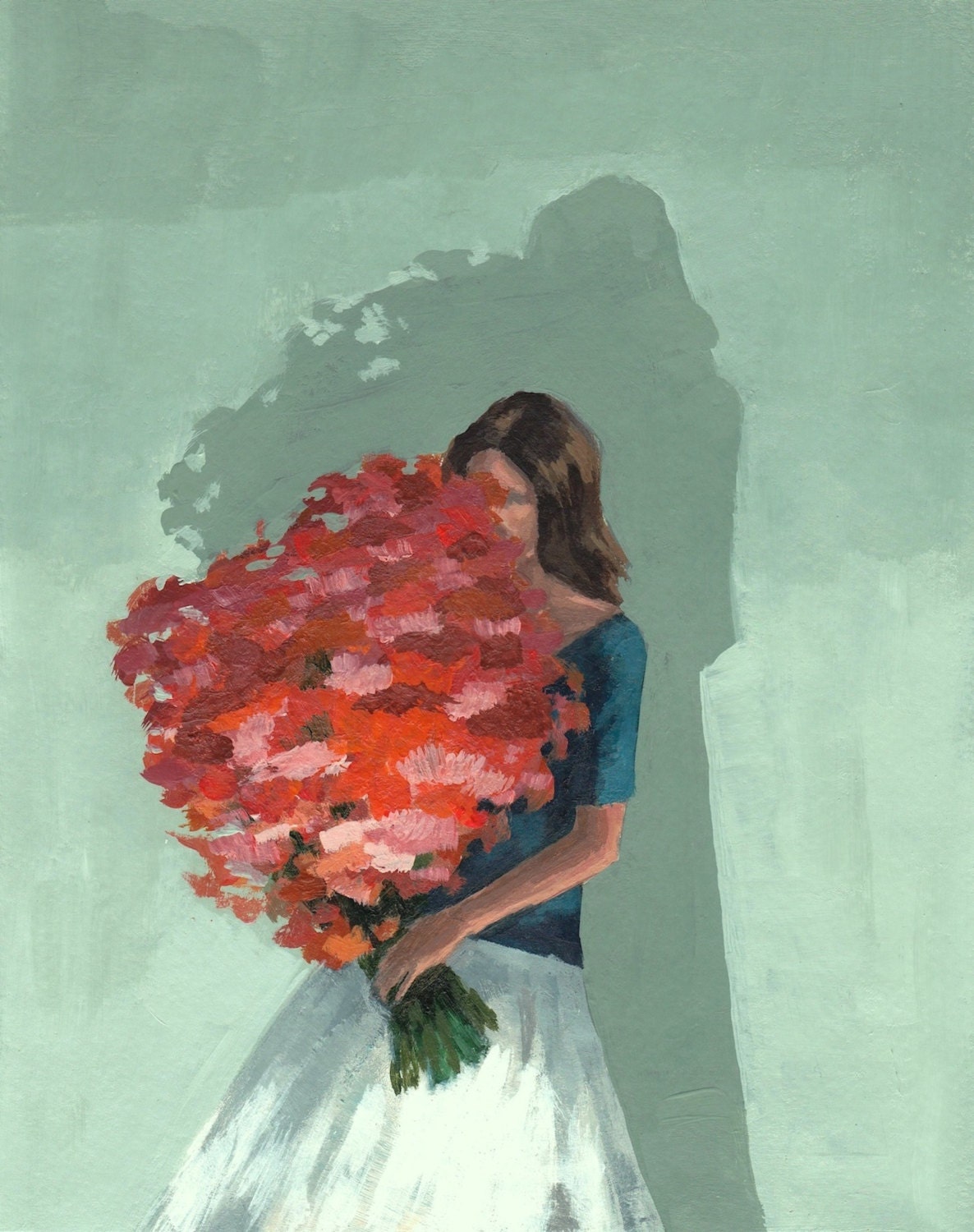 From the Garden . extra large giclee art poster of original acrylic painting