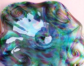 Hand Blown Art Glass  Platter/ Rondel /Bowl