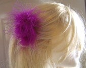 MAGNETA Bridal Party Boa Feather Bobby Pin with Purple Veil