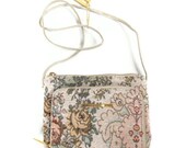 90s Floral Tapestry Cross Body Strap Wallet Purse