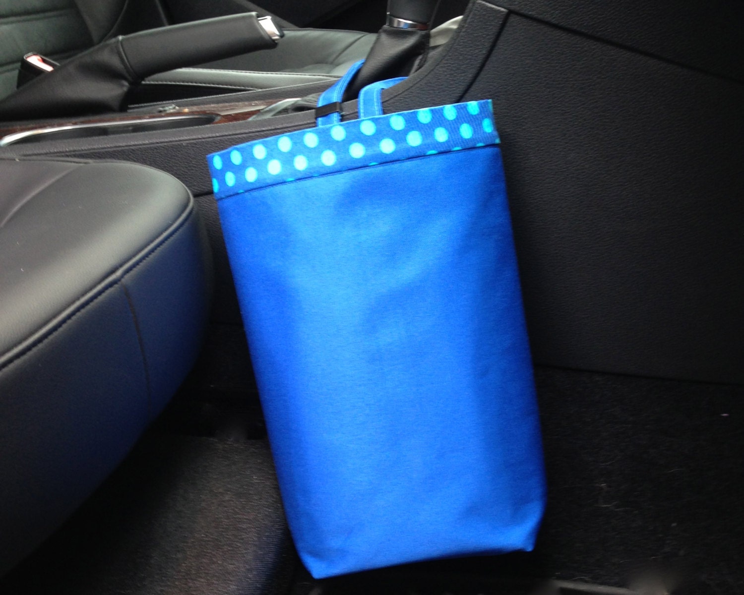 Car Trash Bag KAFFE FASSETT Spot Sapphire and Royal Blue, Women, Car Litter Bag, Auto Accessories, Auto Bag, Trash Bag, Car Catch All