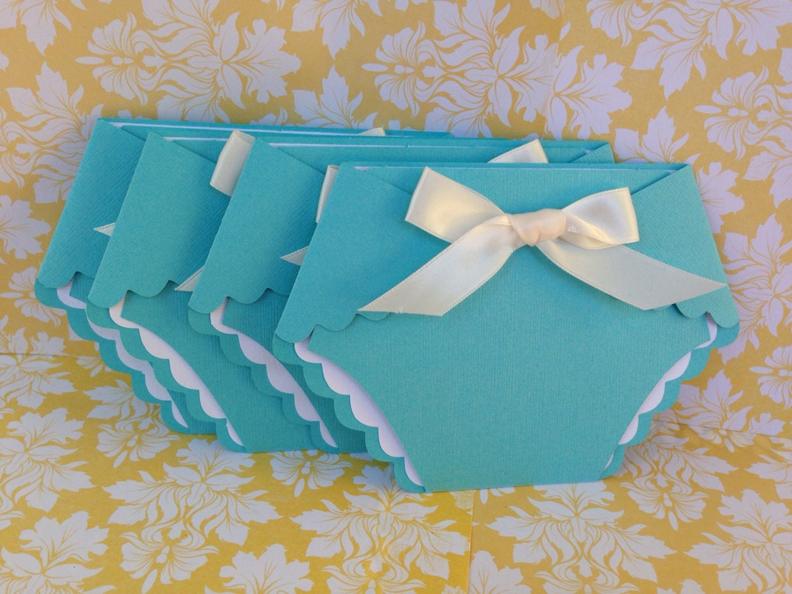 25 Tiffany Blue Baby Shower Diaper Invitation - announcement, birthday, birth, shower