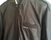 80s MEMBERS ONLY JACKET // black on black // unisex windbreaker // size extra large
