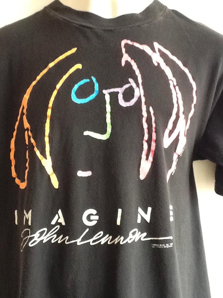 vintage 1988 neon JOHN LENNON Imagine t-shirt, size m - l