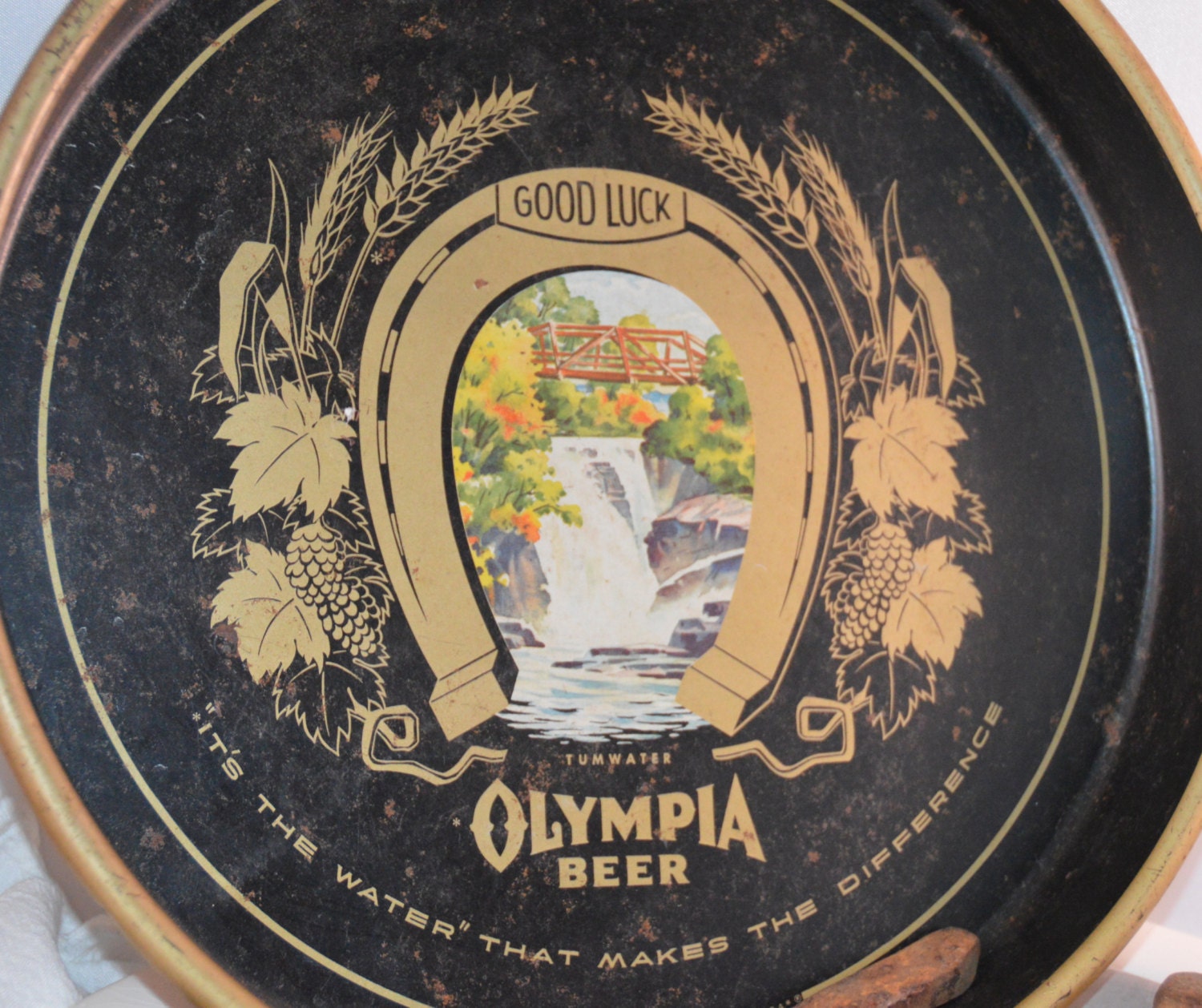 Antique Olympia Beer Metal Tray
