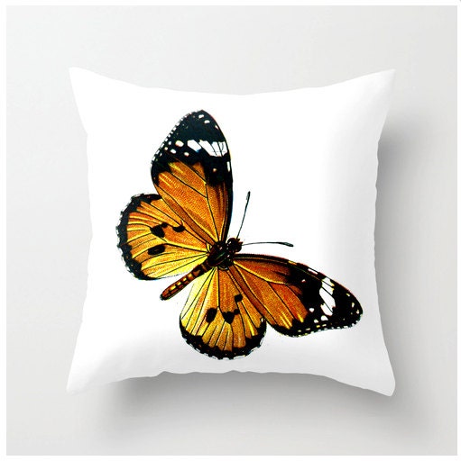 Decorative Throw Pillow 20x20 Vintage Butterfly