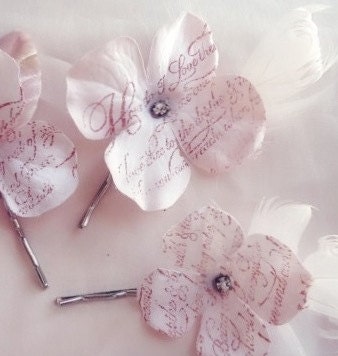 Blush hydrangea bobby pins bobbies how do I love thee