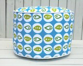Turquoise pouf ottoman, floor pouf in 18", bean bag chair,childrens pouf, nursery pouf,pouffe, kids floor cushion