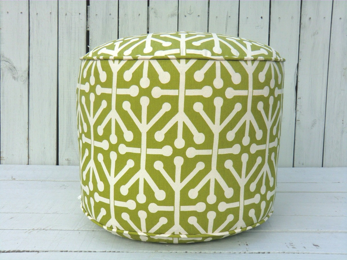 Green pouf ottoman, round ottoman 18" , pistachio green floor pouf, nursery pouf, bean bag chair, retro jack pouf, green floor cushion