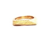 Brass Faceted Bar Ring