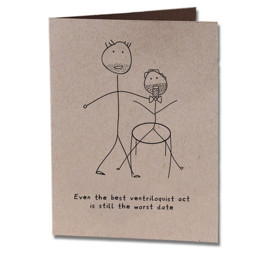 Valentine's Day Ventriloquist Act Humor Greeting Card