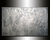 Original Textured Modern Large Abstract Metallic Thick Texture Gallery Canvas Contemporary Fine Art By Henry Parsinia 64x40 MADE2ORDER