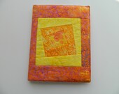Patchwork Journal Cover in Orange, Yellow and Pink
