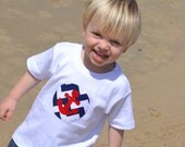 PREPPY CHEVRON Boys Anchor Shirt in Navy and Red Sizes 3m-6T Matching Sibling Set Available