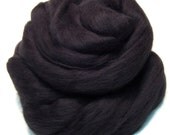 Black merino wool top 19.5 micron for spinning or felting, 4 ounces/118 grams
