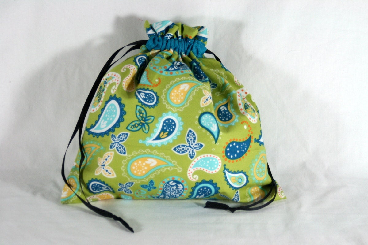 Small Drawstring Project Bag for Knitting or Crochet