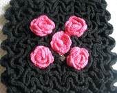 Pink and Black Bed of Roses Vintage Pattern Hot Pad