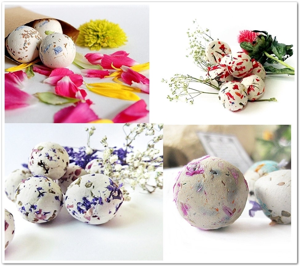 18 Seed Bomb Balls Wild Flowers Plants Your Choice, Eco Wedding Favors Gifts under 20  Gardening