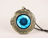 portal valve glados aperture science vintage pendant locket necklace - ready for gifting - buy 3 get 4th one free