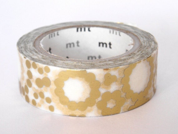 Limited Edition mt Japanese Washi Masking Tape - Gold Foil Stamped Circles